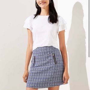 Loft Tweed zip pocket shift skirt